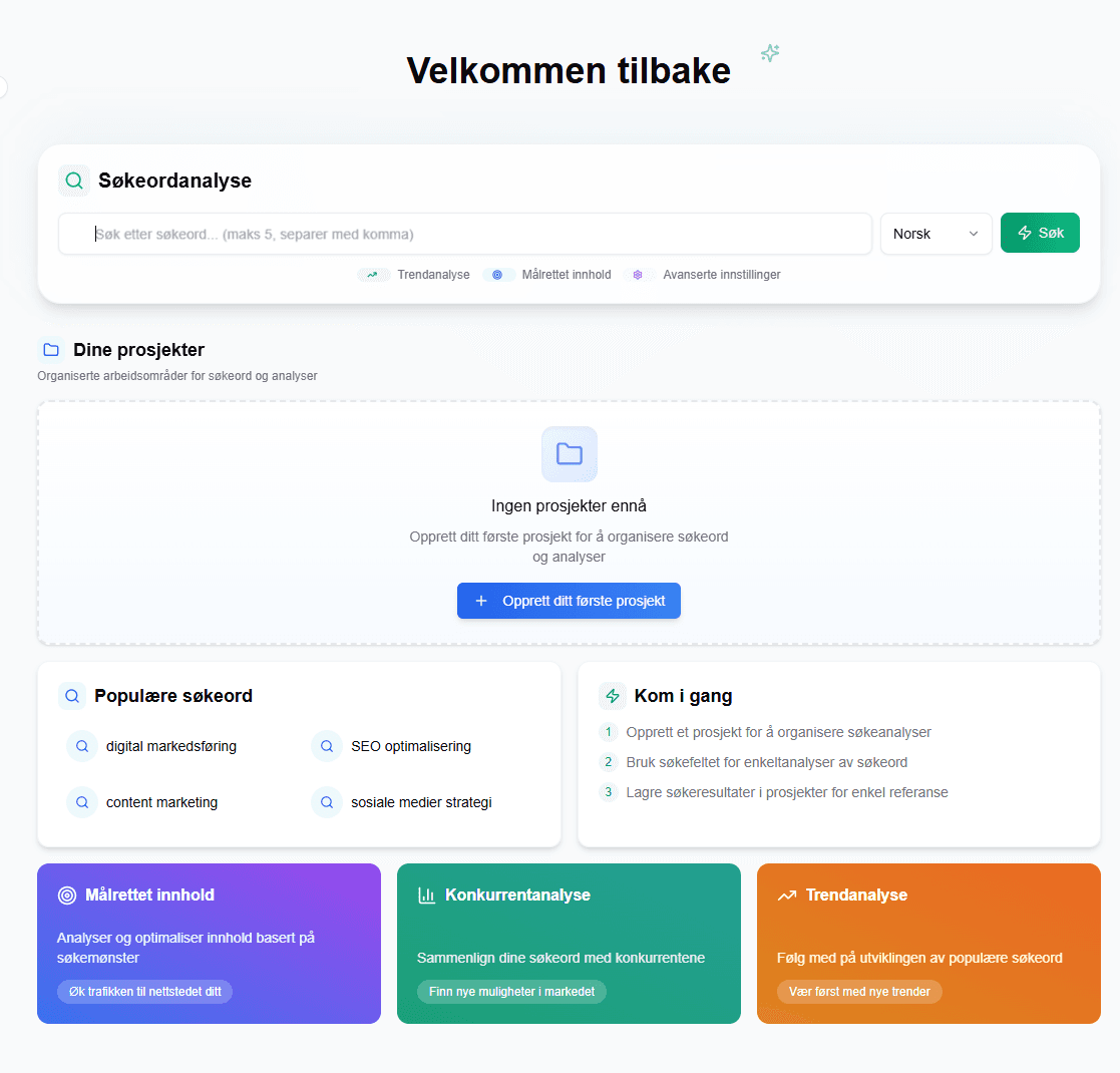 Organiser søkeordene
